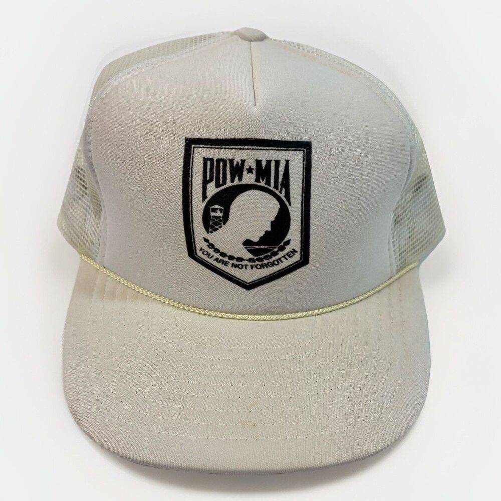 Vintage POW MIA Trucker Hat Rope Foam Snapback Nissin Cap Philippines 80s 90s